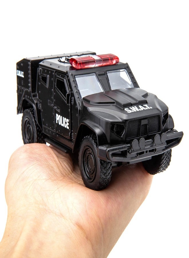 BDTCTK 1/36 Scale JLTV Armored Car Police Car Model, Zinc Alloy Die-Cast Pull Back Vehicles Kid Toys for Boy Girl Gift (Black) - Image 5